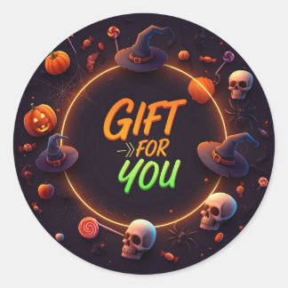 Halloween cadeau voor jou ronde sticker