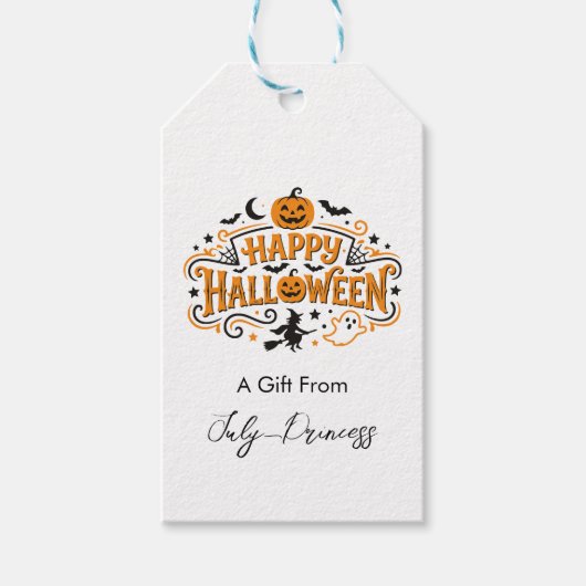 Halloween cadeaubijslagen, gepersonaliseerde cadea cadeaulabel (Voorkant)