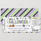 Halloween Cadeaubon Verrassingscadeau Label Kaart (Voorkant / Achterkant)