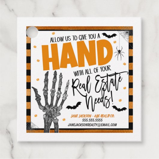 Halloween cadeaukaart voor verwijzing naar vastgoe bedankjes labels (Voorkant)