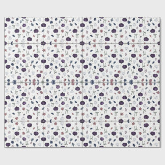 Halloween-cadeaupapier, paarse pompoenprint,  cadeaupapier
