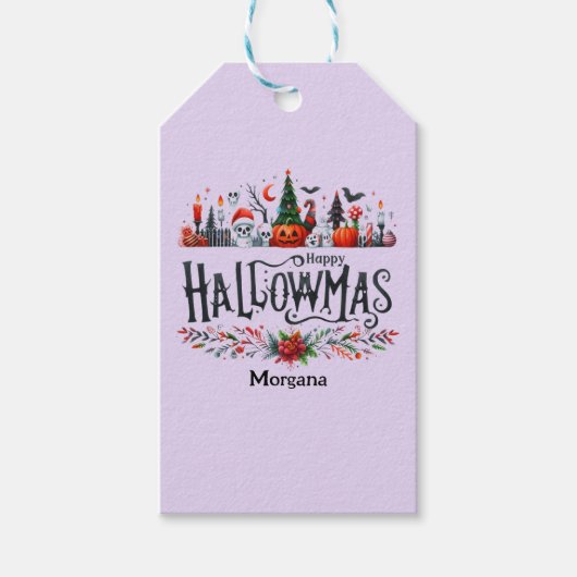 Halloween Cadeaus Labels Halloween Kerst Mashup Cadeaulabel (Voorkant)