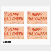 Halloween cadeausticker, Minimalistische moderne H Rechthoekige Sticker (Vel)