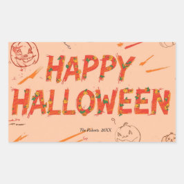 Halloween cadeausticker, Minimalistische moderne H Rechthoekige Sticker