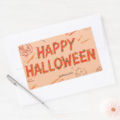Halloween cadeausticker, Minimalistische moderne H Rechthoekige Sticker (Envelop)