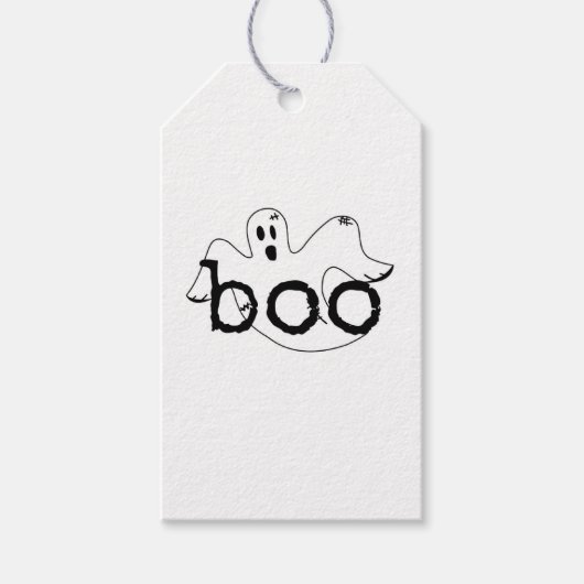 Halloween-cadeautag, Geest, Boe Cadeaulabel (Voorkant)