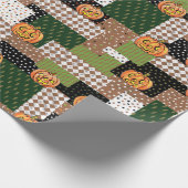 Halloween cadeauverpakking papier patchwork (Hoek)