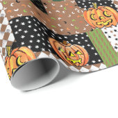 Halloween cadeauverpakking papier patchwork (Rol Hoek)