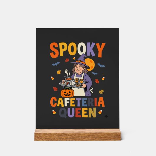 Halloween Cafetaria Koningin Acryl Bord (Voorkant)