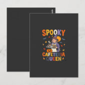 Halloween Cafetaria Koningin Briefkaart (Voorkant / Achterkant)