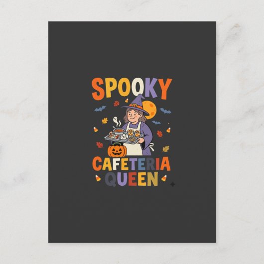 Halloween Cafetaria Koningin Briefkaart (Voorkant)