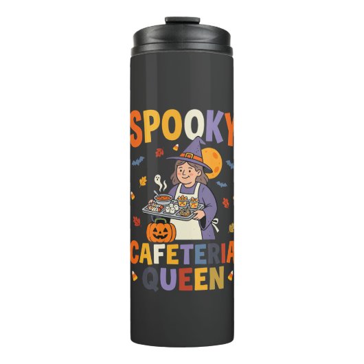 Halloween Cafetaria Koningin Thermosbeker (Voorkant)