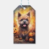 Halloween Cairn Terrier met pompoenen eng Cadeaulabel (Voorkant)