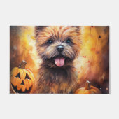 Halloween Cairn Terrier met pompoenen eng Deurmat (Voorkant)