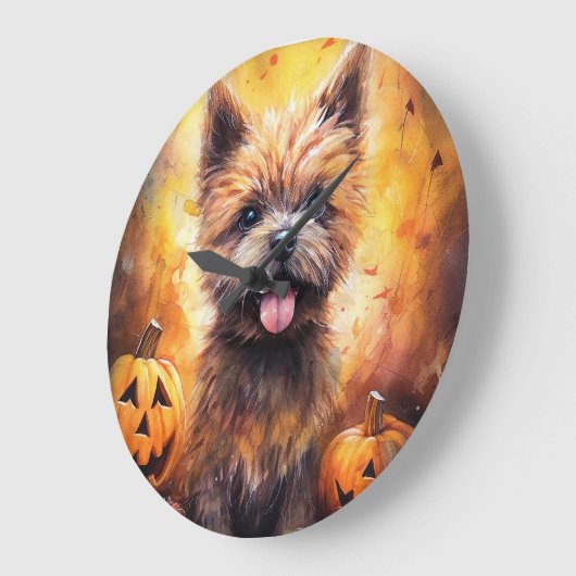 Halloween Cairn Terrier met pompoenen eng Grote Klok (Hoek)