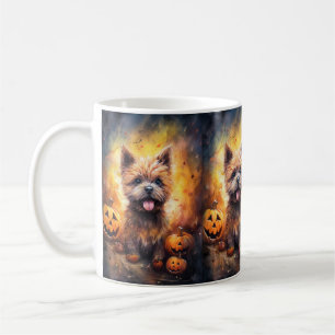 Halloween Cairn Terrier met pompoenen eng Koffiemok