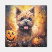 Halloween Cairn Terrier met pompoenen eng Magneet (Voorkant)