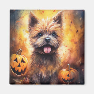 Halloween Cairn Terrier met pompoenen eng Magneet