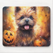 Halloween Cairn Terrier met pompoenen eng Muismat (Voorkant)