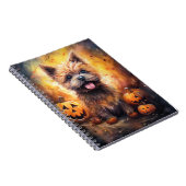 Halloween Cairn Terrier met pompoenen eng Notitieboek (Rechterzijde)