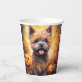 Halloween Cairn Terrier met pompoenen eng Papieren Bekers (Achterkant)