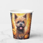 Halloween Cairn Terrier met pompoenen eng Papieren Bekers (Voorkant)