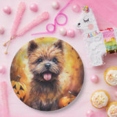 Halloween Cairn Terrier met pompoenen eng Papieren Bordje (Feest)