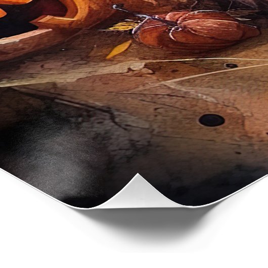 Halloween Cairn Terrier met pompoenen eng Perfect Poster (Hoek)