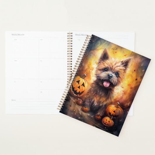 Halloween Cairn Terrier met pompoenen eng Planner (Display)