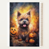 Halloween Cairn Terrier met pompoenen eng Planner (Achterkant)