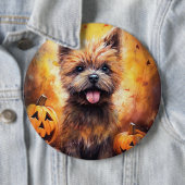 Halloween Cairn Terrier met pompoenen eng Ronde Button 6,0 Cm (In situ)