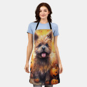 Halloween Cairn Terrier met pompoenen eng Schort (Gedragen)