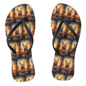 Halloween Cairn Terrier met pompoenen eng Teenslippers (Voetbed)