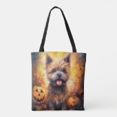 Halloween Cairn Terrier met pompoenen eng Tote Bag (Achterkant)