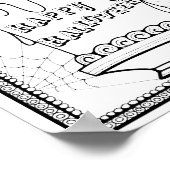 Halloween Cake Kleurplaat Kunst Poster (Hoek)