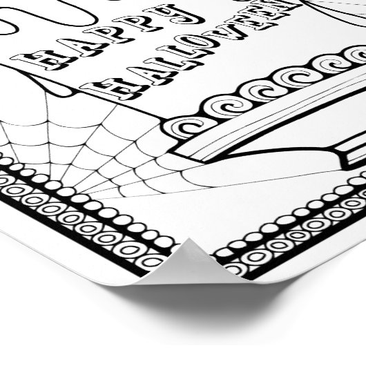 Halloween Cake Kleurplaat Kunst Poster (Hoek)