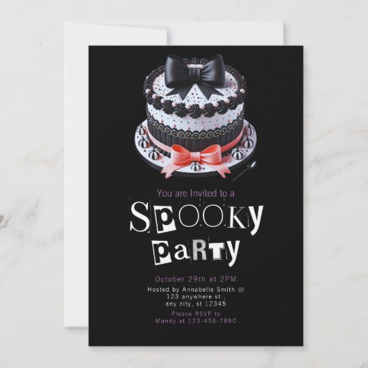 Halloween Cake Schattige Modern Minimalistisch Hal Kaart (Voorkant)