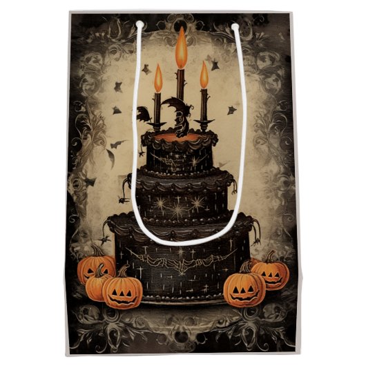  Halloween Cake Verjaardag Medium Cadeauzakje (Achterkant)