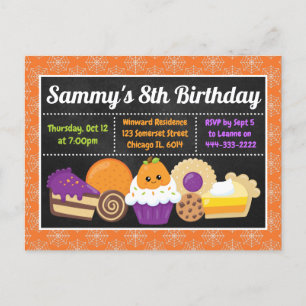 Halloween Cakes and Trees Birthday Party Invitati Briefkaart