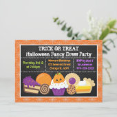 Halloween Cakes and Trets Party Kaart (Staand voorkant)