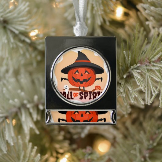 Halloween Call of Spirit Verzilverd Banner Ornament (Boom)