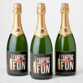 Halloween Camping Sparkling Wijnetiket (Flessen)