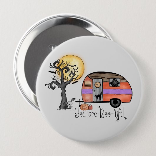 Halloween Camping | U bent erbarmelijk Ronde Button 4,0 Cm (Voorkant /achterkant)