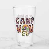 Halloween Camping | Word Pun Glas (Voorkant)