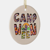 Halloween Camping | Word Pun Keramisch Ornament (Rechts)