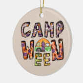 Halloween Camping | Word Pun Keramisch Ornament (Links)