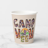 Halloween Camping | Word Pun Papieren Bekers (Achterkant)