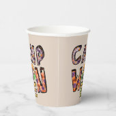 Halloween Camping | Word Pun Papieren Bekers (Rechts)