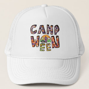 Halloween Camping   Word Pun Trucker Pet