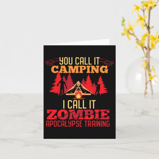 Halloween Camping Zombie Apocalypse Training Fun Kaart (Gele Bloem)